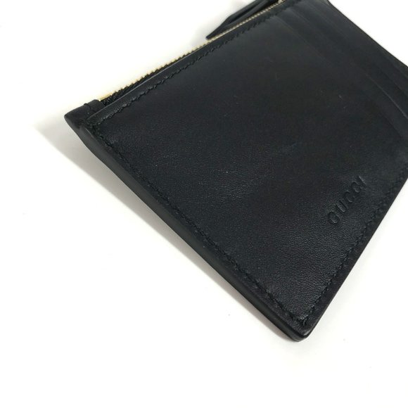 GUCCI 431715 Logo Fragment Case Wallet Coin Purse Wallet/Coin Leather Men's - Picture 4 of 9